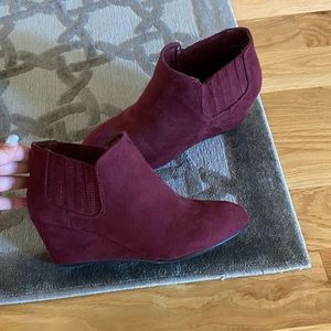 Cute Burgundy Wedge Heels